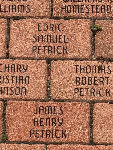 Close up view of memorial bricks